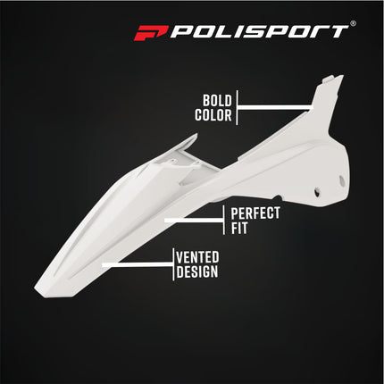 Polisport 8585300001 Rear Fender and Side Panels Kit for Beta RR 2T/4T (20-26) & X-Trainer (23-26) – OEM‑Style Durable White Replacement Plastics