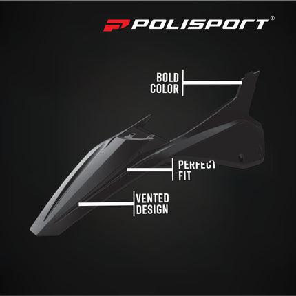 Polisport 8585300002 Rear Fender and Side Panels Kit for Beta RR 2T/4T (20-26) and X-Trainer (23-26) – OEM‑Style Durable Black Replacement Plastics