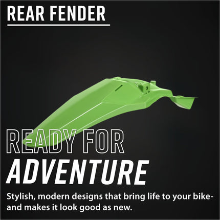 Polisport Motocross (MX) Rear Fender for Kawasaki KX 450F (2026) OEM Color - Dirt Bike - OEM Quality, Durable Gloss Polypropylene (DGP), Flexible & Perfect Fit - Green
