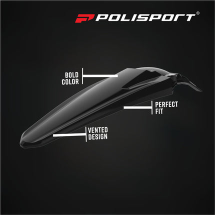 Polisport 8595600003 Rear Fender Fits Kawasaki KX450F 2016‑2018 and KX250F 2017‑2020 – Durable OEM‑Style Replacement Plastic – Black