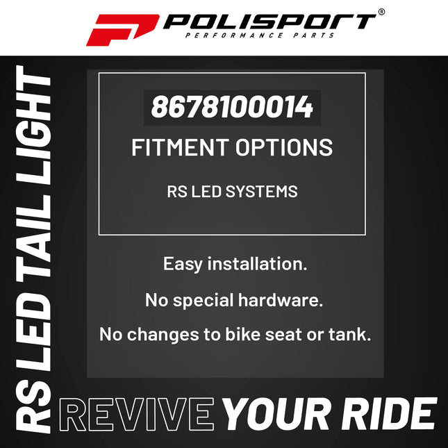 Polisport RS LED Replacement Light for Motocross, Enduro & Off-Road Motorcycle - 12?V LED Rear Tail/Brake Light Module for RS LED Systems - Clear Lens