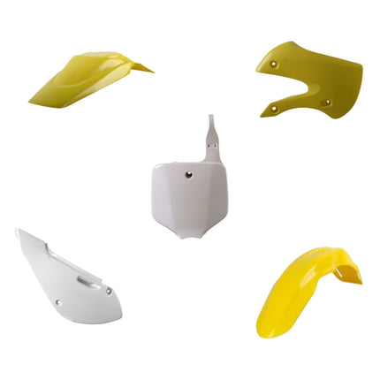 Polisport 90092 Standard Plastic Kit – Fits Suzuki RM65 2003–2005 – OEM‑Style Bodywork with Fenders, Radiator Scoops, Side Panels & Front Number Plate – Yellow/White