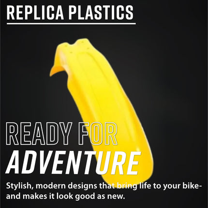 Polisport 90094 Standard Plastic Kit – Fits Suzuki RM125/RM250 1999–2000 – OEM‑Style Bodywork with Fenders, Scoops, Side Panels & Number Plate – Yellow/White