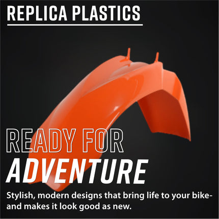 Polisport 90101 Standard Replica Plastic Kit for KTM EXC / EXC-F 2001-2002 - OEM Style Dirt Bike Bodywork - Orange/Black (Front & Rear Fenders, Radiator Scoops, Side Panels)