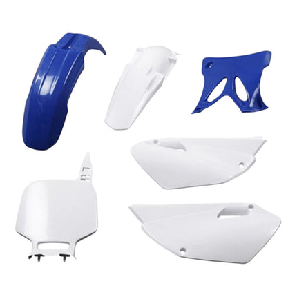 Polisport 90526 Replica Plastic Kit for Yamaha YZ85 2002-2014 OEM 2013-2014 White/Blue – Complete Bodywork Set with Fenders, Radiator Scoops, Side Panels and Front Number Plate