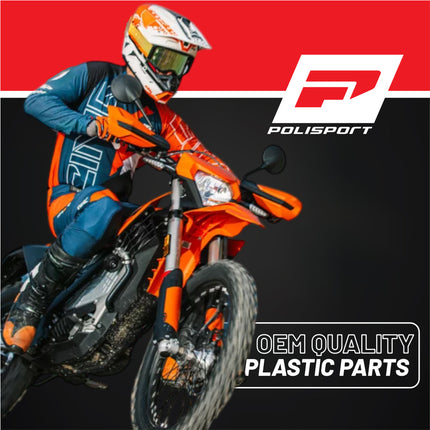 Polisport 91013 Full Plastic Kit for KTM SX, XC, SX-F & XC-F 19-22 OEM White – Complete Bodywork Set with Fenders, Radiator Scoops, Side Panels, Number Plate, Fork Protectors and Airbox Cover