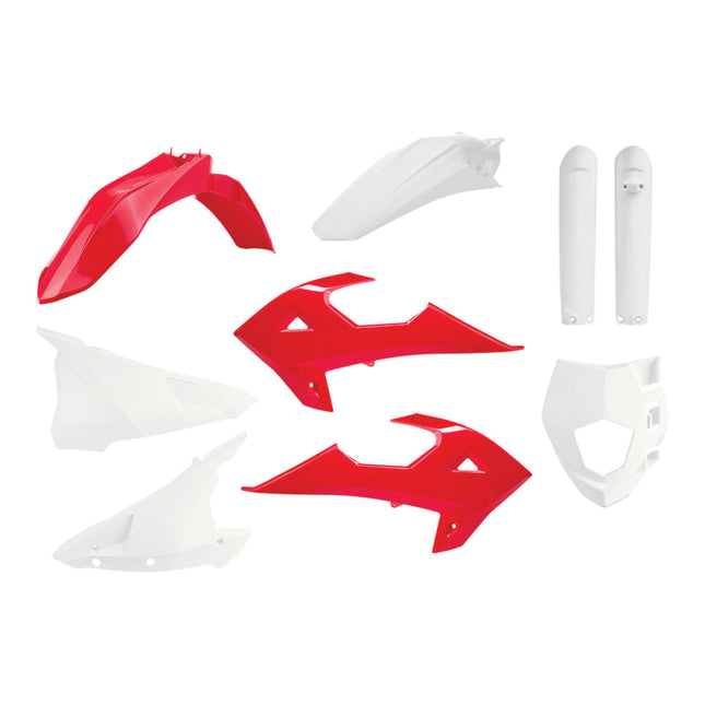 Polisport 91030 Replica Plastic Kit for Gas Gas EC, EC-E, EC-F 2018-2020 & MR250/MR300 2021-2026 OEM Red/White – Bodywork Set with Fenders, Scoops, Side Panels, Headlight Mask and Fork Guards