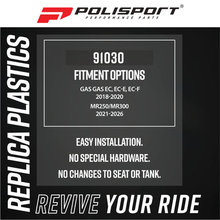 Polisport 91030 Replica Plastic Kit for Gas Gas EC, EC-E, EC-F 2018-2020 & MR250/MR300 2021-2026 OEM Red/White – Bodywork Set with Fenders, Scoops, Side Panels, Headlight Mask and Fork Guards