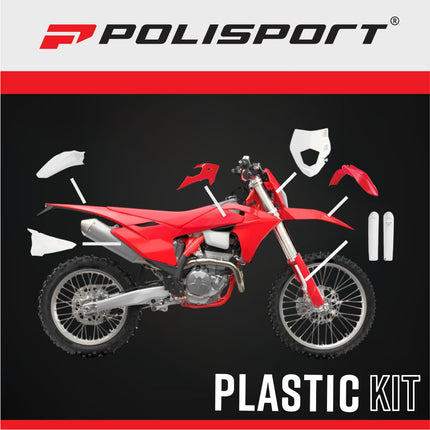 Polisport 91030 Replica Plastic Kit for Gas Gas EC, EC-E, EC-F 2018-2020 & MR250/MR300 2021-2026 OEM Red/White – Bodywork Set with Fenders, Scoops, Side Panels, Headlight Mask and Fork Guards