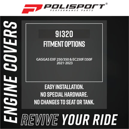 Polisport 91320 Clutch+Ignition Kit Cover for GasGas EXF 250/350 & EC250F/350F (2021–2023) – Black  Durable Engine Protection Set  Direct Fit for OEM Cases