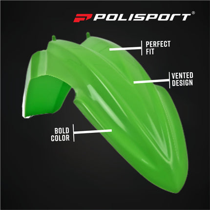 Polisport 91333 Replica Plastic Kit for Kawasaki KX85 2022-2026 OEM Green – Complete Bodywork Set with Fenders, Radiator Scoops, Side Panels and Front Number Plate