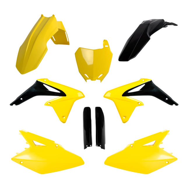 Polisport 91430 Full Plastic Kit for Suzuki RM-Z450 2008-2017 OEM Color 2014-2016 Yellow/Black – Complete Bodywork Set with Fenders, Radiator Scoops, Side Panels, Number Plate and Fork Protectors