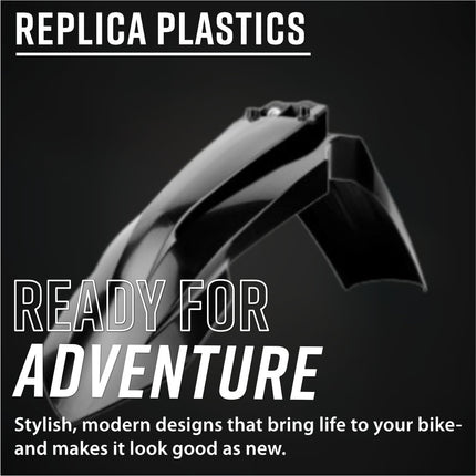 Polisport 91471 Full Replica Plastic Kit for KTM EXC / EXC-F / XC-W / XC-FW 2017-2019 - Custom Dirt Bike Bodywork - Black (Fenders, Scoops, Side Panels, Airbox Cover, Headlight Mask, Fork Protectors)