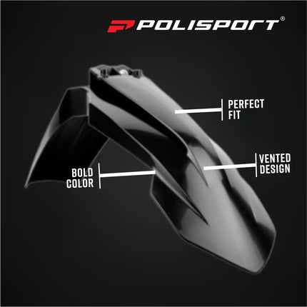 Polisport 91471 Full Replica Plastic Kit for KTM EXC / EXC-F / XC-W / XC-FW 2017-2019 - Custom Dirt Bike Bodywork - Black (Fenders, Scoops, Side Panels, Airbox Cover, Headlight Mask, Fork Protectors)