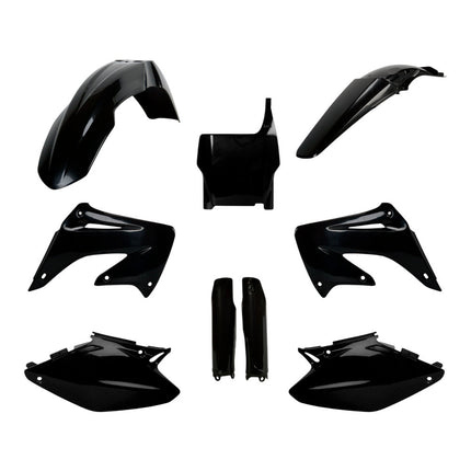 Polisport 91513 Full Plastic Kit for Honda CR125R/250R (2004‑2007) – Black, Includes Fenders, Radiator Scoops, Side Panels, Number Plate, and Fork Protectors for Complete OEM‑Style Replacement