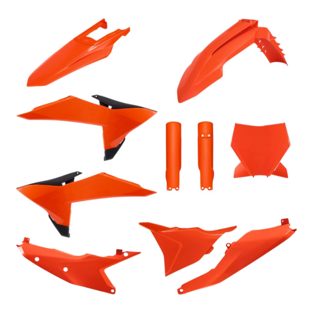 Polisport 91613 Full Replica Plastic Kit for KTM SX / SX-F / XC / XC-F 2025-2026 - OEM Color Match Dirt Bike Bodywork - Orange (Fenders, Scoops, Side Panels, Number Plate, Airbox Cover, Fork Guards)