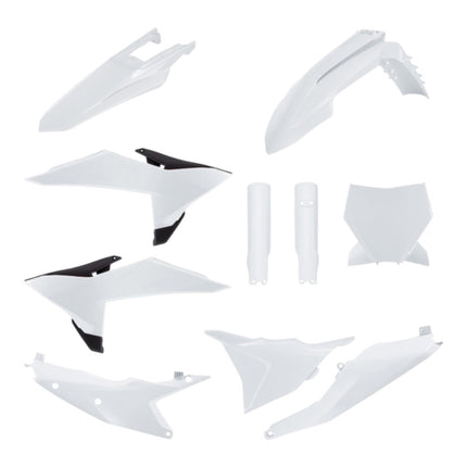 Polisport 91614 Full Plastic Kit for KTM SX, SX-F & XC 2025+ White/Black – Complete Bodywork Set with Fenders, Radiator Scoops, Side Panels, Number Plate, Fork Protectors and Airbox Cover