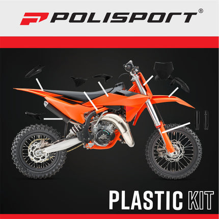 Polisport 91615 Full Replica Plastic Kit for KTM SX / SX-F / XC / XC-F 2025-2026 - Custom Dirt Bike Bodywork - Black (Fenders, Scoops, Side Panels, Number Plate, Airbox Cover, Fork Protectors)