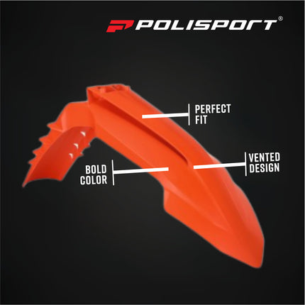 Polisport 91639 Full Plastic Kit with Mask – Fits KTM EXC/EXC‑F/XC‑W/XC‑FW 2024→ – Complete Bodywork Set with Fenders, Shrouds, Side Panels, Fork Protectors, Airbox Cover – Orange