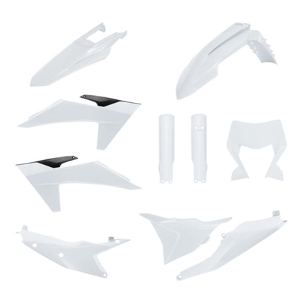 Polisport 91640 Full Plastic Kit with Mask – Fits KTM EXC/EXC‑F/XC‑W/XC‑FW 2024→ – Complete Bodywork Set with Fenders, Shrouds, Side Panels, Fork Guards, Airbox Cover – White