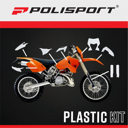 Polisport 91640 Full Plastic Kit with Mask – Fits KTM EXC/EXC‑F/XC‑W/XC‑FW 2024→ – Complete Bodywork Set with Fenders, Shrouds, Side Panels, Fork Guards, Airbox Cover – White