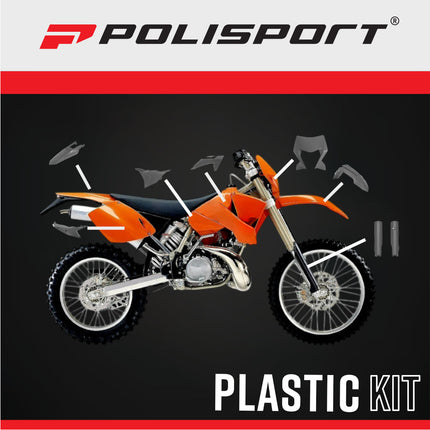 Polisport Motocross (MX) Full Plastic Kit for KTM EXC/EXC-F/XC-W/XC-FW (2024->) - Dirt Bike - OEM Quality, Durable Gloss Polypropylene (DGP), Flexible & Perfect Fit - Nardo Grey