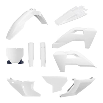 Polisport 91643 Full Plastic Kit – Fits Husqvarna TC/FC 2025→ – OEM‑Style Bodywork with Fenders, Panels, Radiator Scoops, Number Plate, Airbox Cover & Fork Guards – White