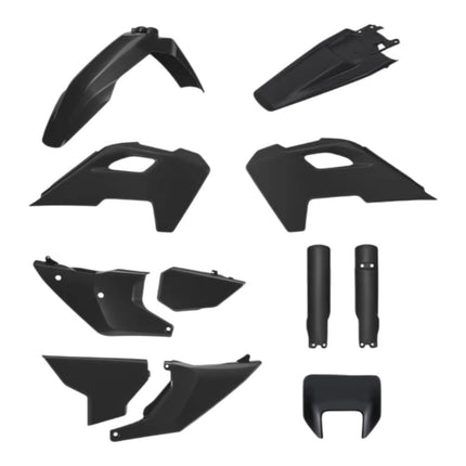 Polisport 91648 Full Plastic Kit with Mask – Fits Husqvarna TE/FE 2024> – Complete Replacement Bodywork Set with Fenders, Radiator Scoops, Side Panels, Fork Guards, Airbox Cover – Black