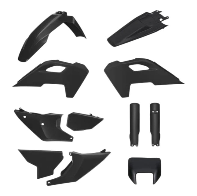 Polisport 91648 Full Plastic Kit with Mask – Fits Husqvarna TE/FE 2024> – Complete Replacement Bodywork Set with Fenders, Radiator Scoops, Side Panels, Fork Guards, Airbox Cover – Black