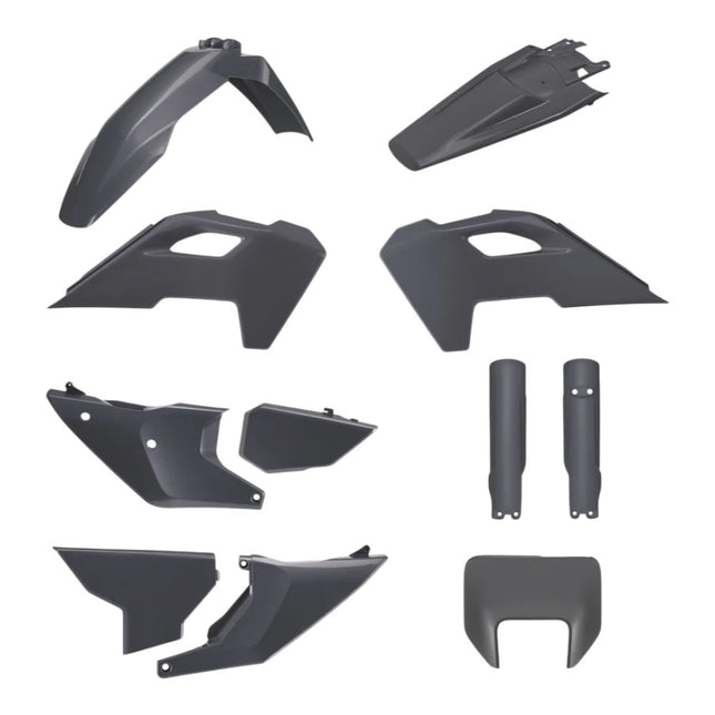 Polisport 91649 Full Plastic Kit with Mask – Fits Husqvarna TE/FE 2024→ – Complete Bodywork Set with Fenders, Shrouds, Side Panels, Fork Guards, Airbox Cover – Nardo Grey