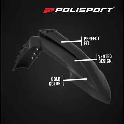 Polisport 91657 Full Plastic Kit with Mask – Fits KTM EXC/EXC‑F/XC‑W/XC‑FW 2026→ – Complete Bodywork Set with Fenders, Shrouds, Side Panels, Fork Protectors, Airbox Cover – Black