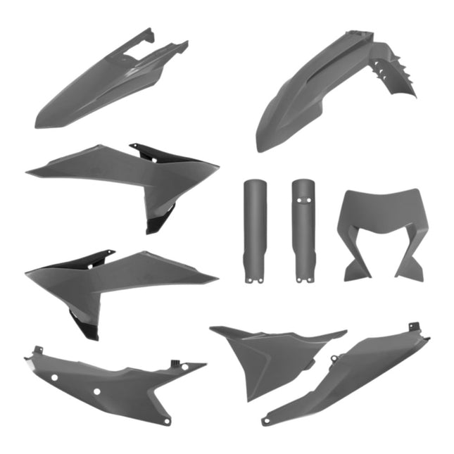 Polisport 91658 Full Plastic Kit – Fits KTM EXC/EXC‑F/XC‑W/XC‑FW 2026→ – Complete Bodywork Set with Fenders, Shrouds, Side Panels, Fork Guards, Mask,  Airbox Cover – Nardo Grey