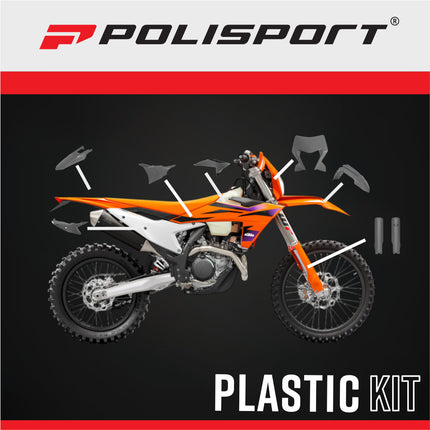 Polisport 91658 Full Plastic Kit – Fits KTM EXC/EXC‑F/XC‑W/XC‑FW 2026→ – Complete Bodywork Set with Fenders, Shrouds, Side Panels, Fork Guards, Mask,  Airbox Cover – Nardo Grey