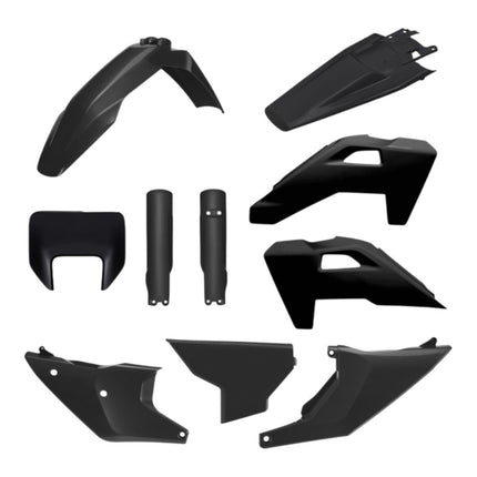 Polisport 91662 Full Plastic Kit for Husqvarna TE & FE 2025-2026 Black – Complete Bodywork Set with Fenders, Radiator Scoops, Side Panels, Airbox Cover, Fork Guards and Headlight Mask