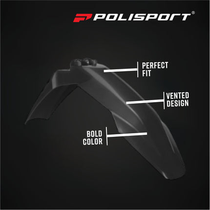 Polisport 91662 Full Plastic Kit for Husqvarna TE & FE 2025-2026 Black – Complete Bodywork Set with Fenders, Radiator Scoops, Side Panels, Airbox Cover, Fork Guards and Headlight Mask