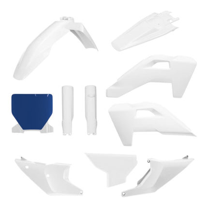 Polisport 91664 Full Plastic Kit for Husqvarna TC & FC 2025+ OEM 2026 White/Blue – Complete Bodywork Set with Fenders, Radiator Scoops, Side Panels, Number Plate, Airbox Cover and Fork Guards