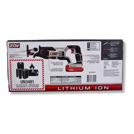 Porter Cable PCC670D1 20V MAX Cordless Reciprocating Tiger Saw