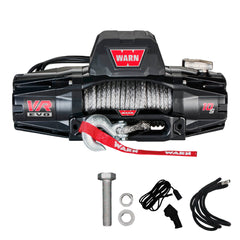 WARN VR EVO 10-S Electric 12V Winch – 10,000 lb Pull Capacity, Synthetic Rope, IP68 Waterproof, High-Performance Off-Road Recovery Winch for Trucks, Jeeps, and SUVs