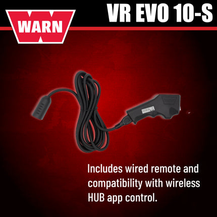 WARN VR EVO 10-S Electric 12V Winch – 10,000 lb Pull Capacity, Synthetic Rope, IP68 Waterproof, High-Performance Off-Road Recovery Winch for Trucks, Jeeps, and SUVs