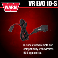 WARN VR EVO 10-S Electric 12V Winch – 10,000 lb Pull Capacity, Synthetic Rope, IP68 Waterproof, High-Performance Off-Road Recovery Winch for Trucks, Jeeps, and SUVs