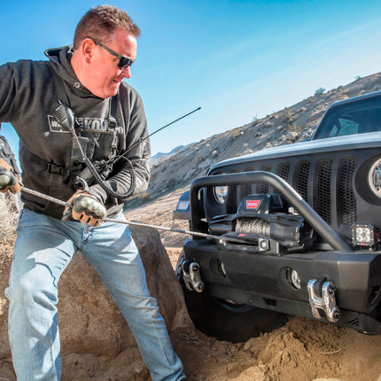 WARN VR EVO 10-S Electric 12V Winch – 10,000 lb Pull Capacity, Synthetic Rope, IP68 Waterproof, High-Performance Off-Road Recovery Winch for Trucks, Jeeps, and SUVs