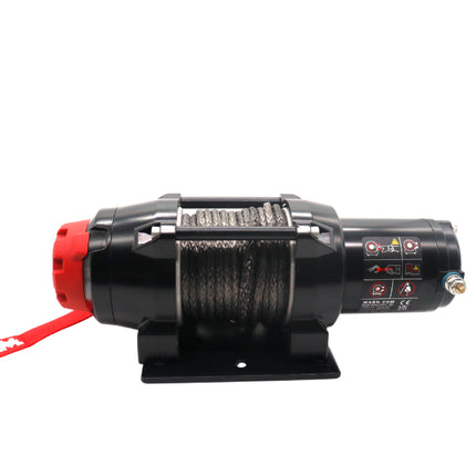 Warn R25-S Rope Winch - 2,500 lb. Pulling Capacity, equipped with 50’ of 3/16” synthetic rope & remote-mounted rocker switch - Fairlead for ATV, UTV, Side by Side, and SXS Recovery & Towing