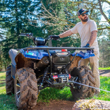Warn R25 Wire Rope Winch – 2,500 lb Pulling Capacity, equipped with 50’ of 3/16” steel rope & remote-mounted rocker switch - Roller fairlead for ATV, UTV, Side by Side, and SXS Recovery & Towing