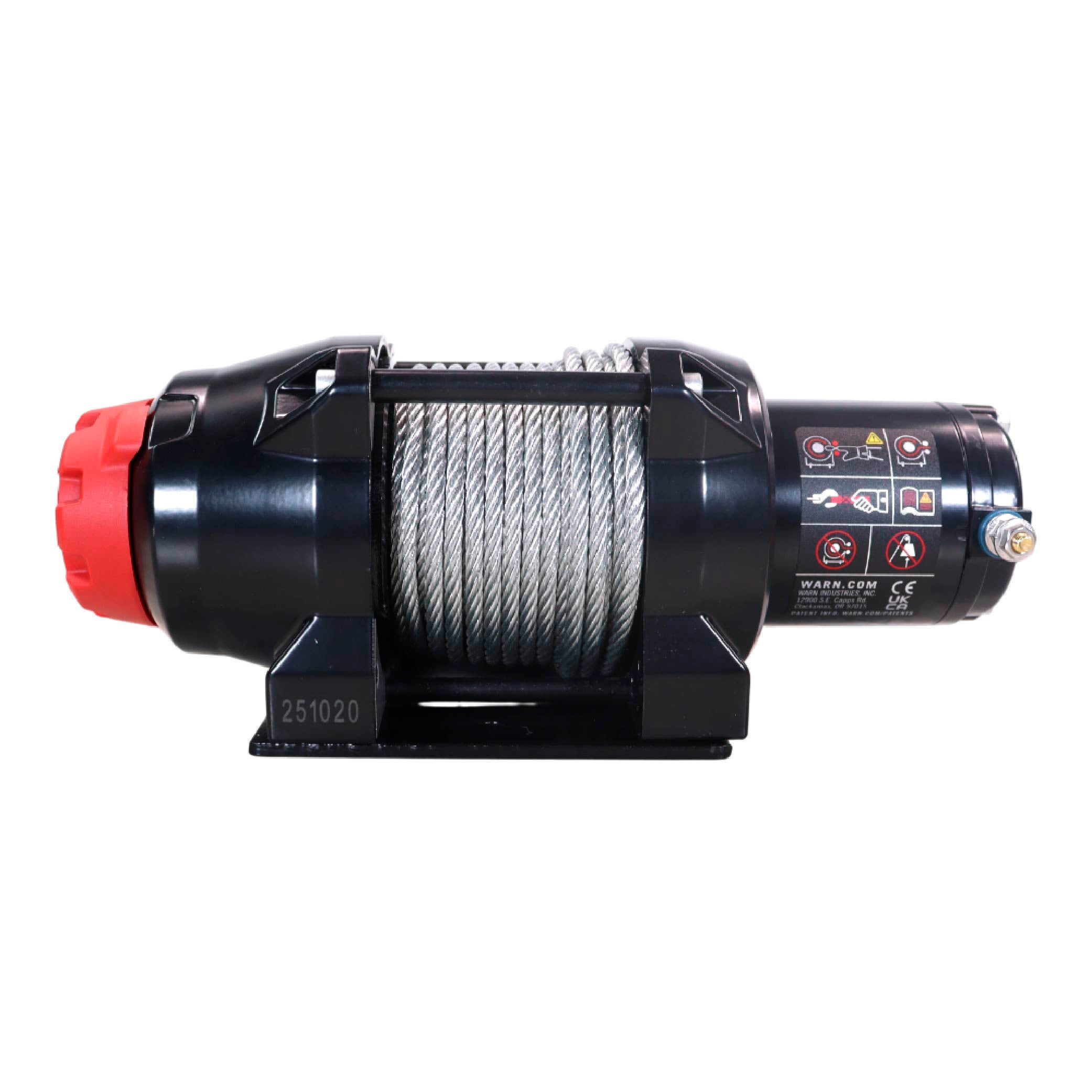 Warn R35 Wire Rope Winch - 3,500 lb. Pulling Capacity, equipped with 50’ of 7/32” steel rope & remote-mounted rocker switch - Fairlead for ATV, UTV, Side by Side, and SXS Recovery & Towing