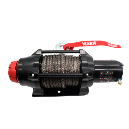 Warn R45-S Rope Winch - 4,500 lb. Pulling Capacity, equipped with 50’ of 1/4” synthetic rope & dash-mounted rocker switch - Remote and Fairlead for ATV, UTV, Side by Side, and SXS Recovery & Towing
