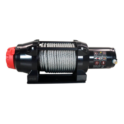 Warn R45 Wire Rope Winch - 4,500 lb. Pulling Capacity, equipped with 50’ of 1/4” steel rope and dash-mounted rocker switch - Corded remote/fairlead for ATV, UTV, Side by Side, and SXS Recovery/Towing