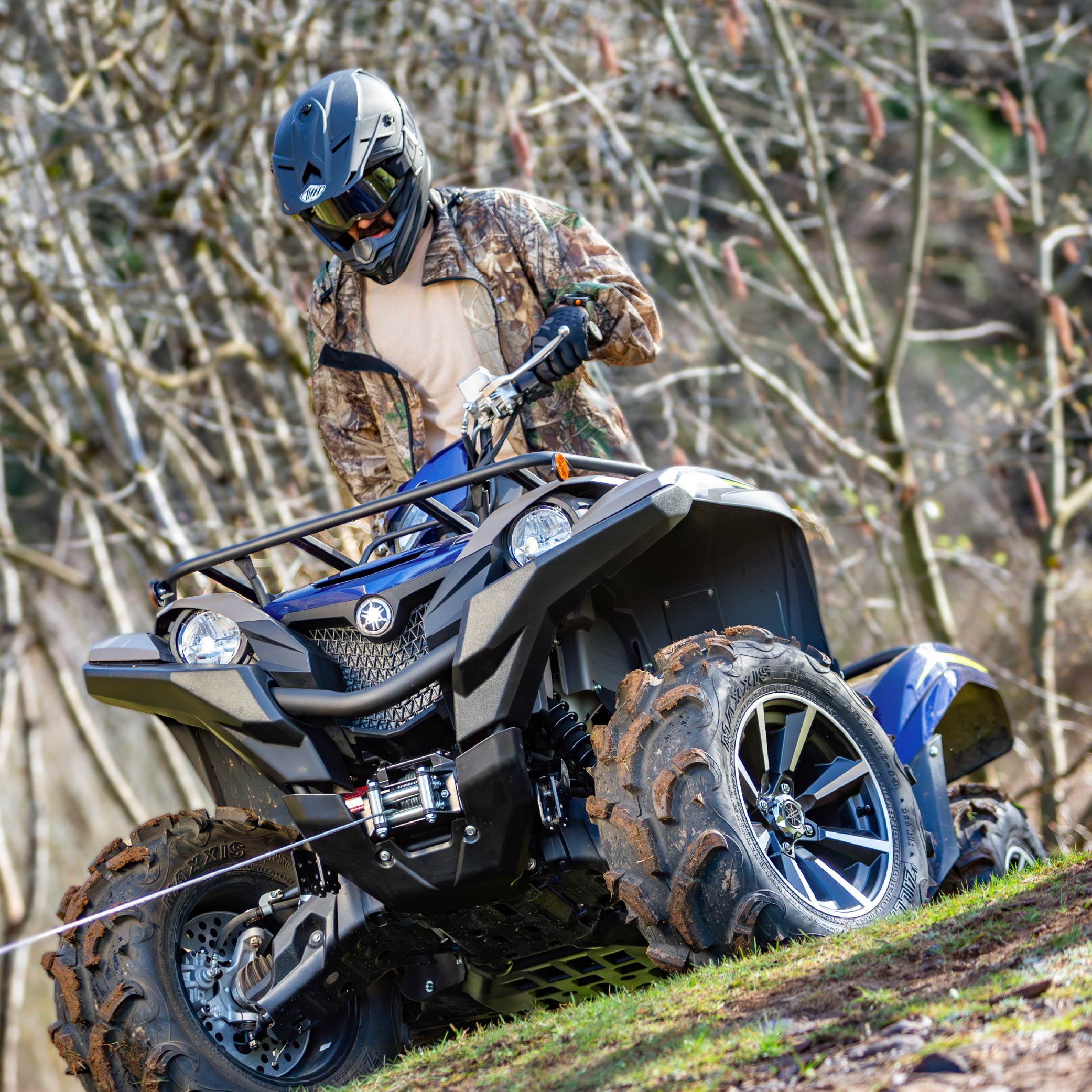 Warn R45 Wire Rope Winch - 4,500 lb. Pulling Capacity, equipped with 50’ of 1/4” steel rope and dash-mounted rocker switch - Corded remote/fairlead for ATV, UTV, Side by Side, and SXS Recovery/Towing