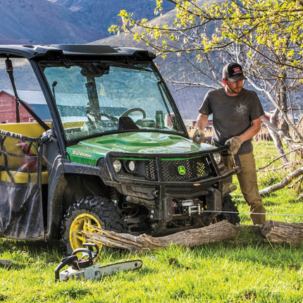 Warn R45 Wire Rope Winch - 4,500 lb. Pulling Capacity, equipped with 50’ of 1/4” steel rope and dash-mounted rocker switch - Corded remote/fairlead for ATV, UTV, Side by Side, and SXS Recovery/Towing