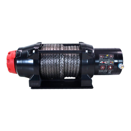 Warn R60-S Rope Winch - 6,000 lb. Pulling Capacity, equipped with 50’ of 1/4” synthetic rope & dash-mounted rocker switch - Corded Remote & fairlead for ATV, UTV, Side by Side, & SXS Recovery & Towing