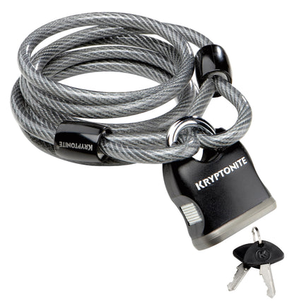Kryptonite KryptoFlex 818 Looped Cable and Key Padlock - 4 ft. Long, 5/16" Diameter Cable with Keys for Bicycles; E-Bikes; Scooters (210412)